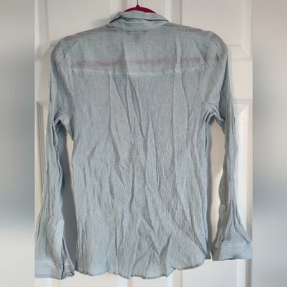 Express Light Blue Button-Up Shirt - Picture 3 of 5